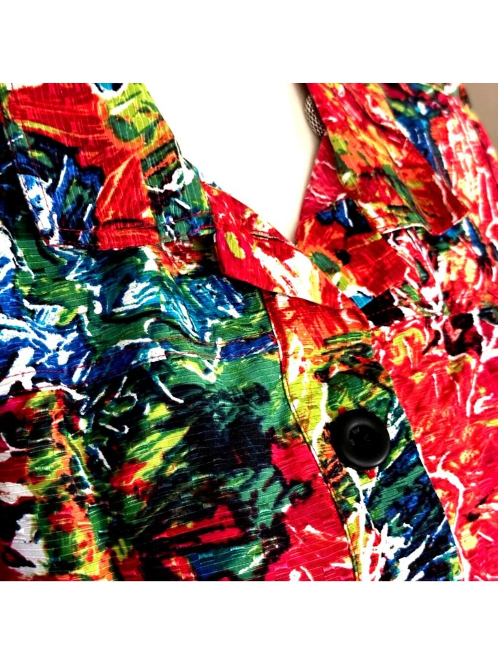 Chicos Abstract Floral Top Shacket Jacket Medium Summer Thin Multicolor - Picture 4 of 10